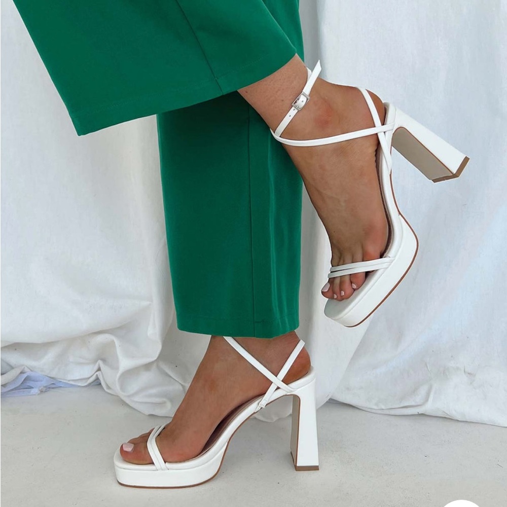 Princess Polly White Strappy heels